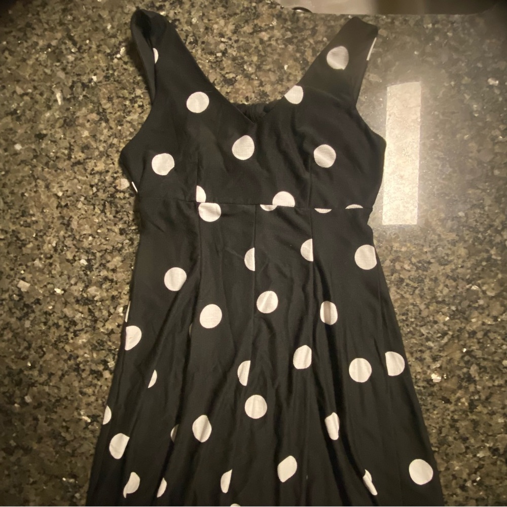 Cato Black & White Polka Dot Midi Dress